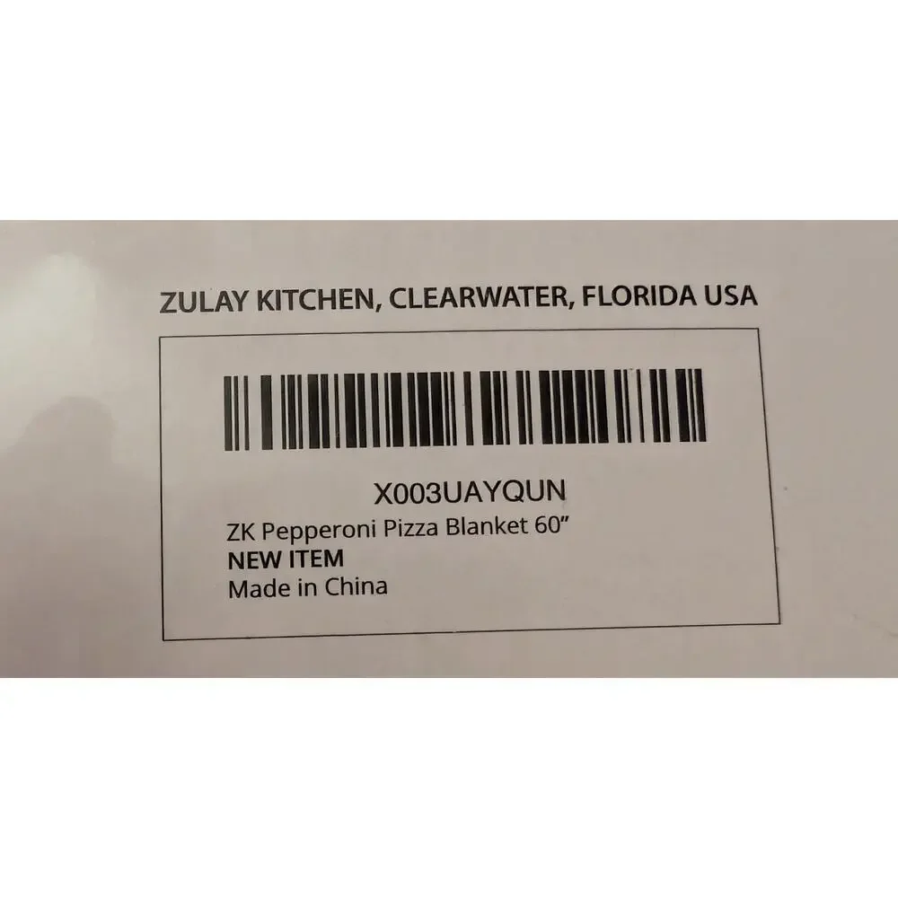 🦃New Zulay Kitchen 60 Inch Pepperoni Pizza Throw
